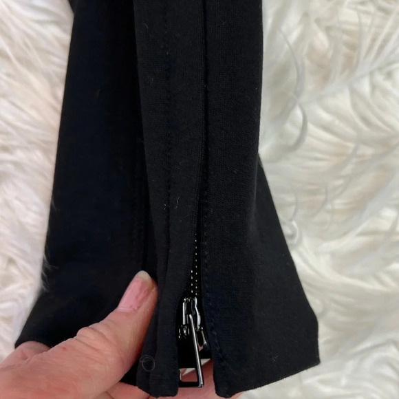 Theory Riding Pants C Fixture Ponte Black Leather Trim Casual Equestrian - Picture 4 of 11